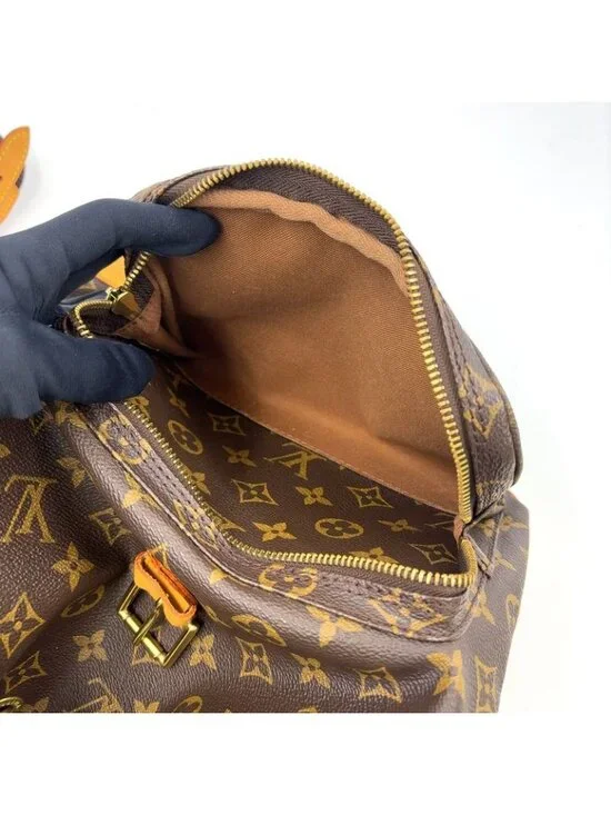 Louis Vuitton Montsouris GM Monogram Leather Brown Backpack Gold - Picture 13 of 15
